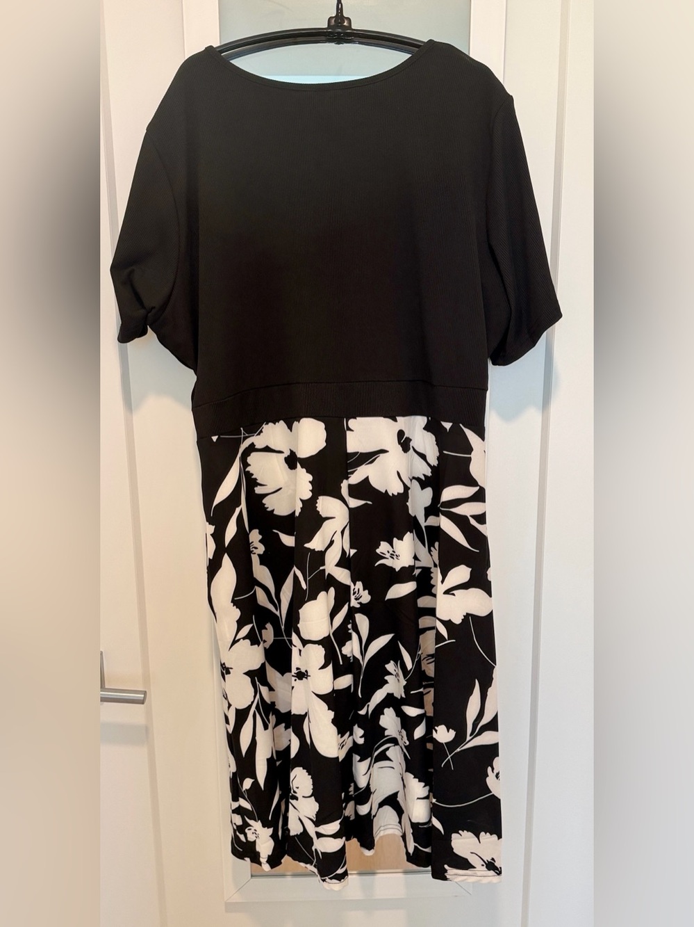 Black & White Floral Midi Dress